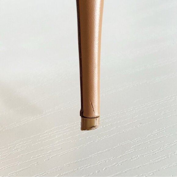 Valentino Garavani Rockstud Brown Leather Raffia Strappy Caged Heels - Picture 10 of 13